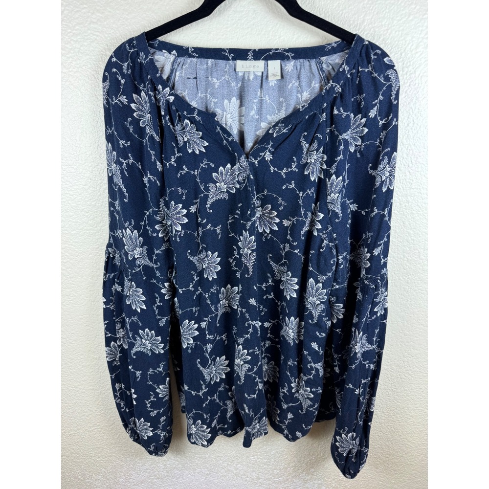 Anthropologie Hinge Floral Blouse Women 1X Flowy‎ Lightweight Cottagecore Indie
